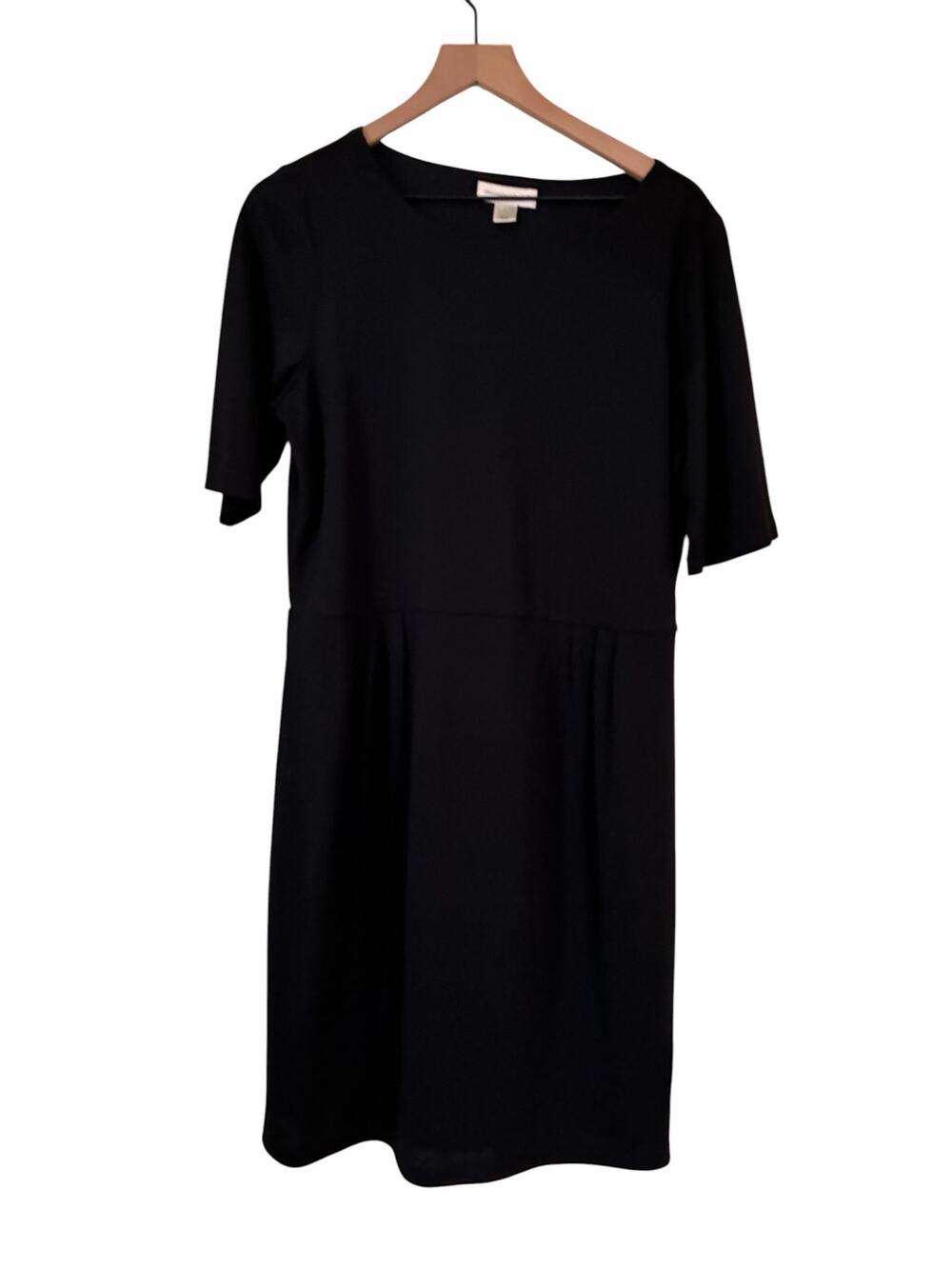 Christopher and Banks Womens Sheath Midi Classic Black Dress Size Large